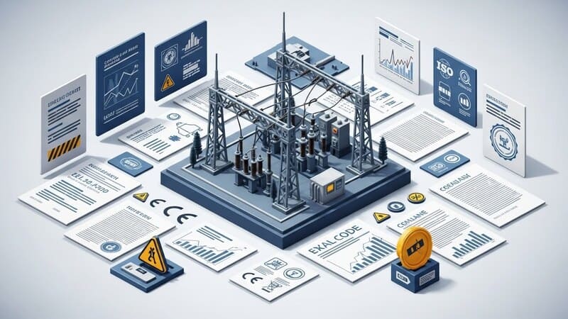 Projetos de Subestação: O Guia Técnico para Engenharia e Infraestrutura 1 Subestação elétrica com documentos técnicos. Projetos de Subestação.